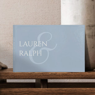 Chic Dusty Blue Couple Monogram  Guest Book
