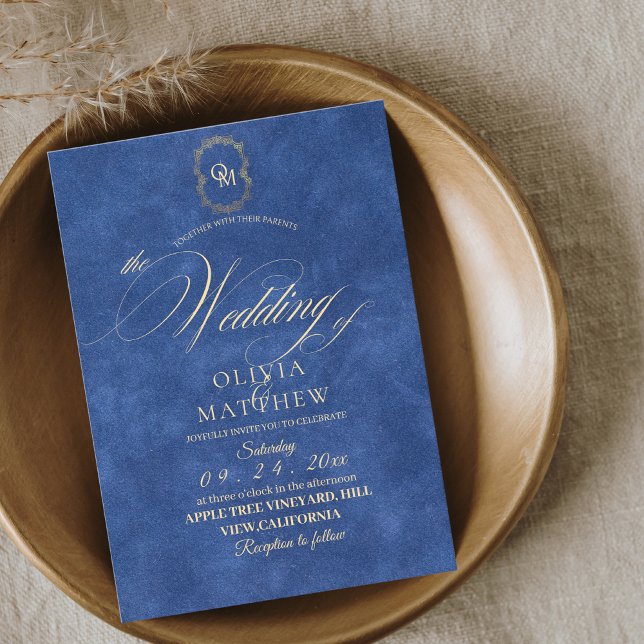 Chic Dusty Blue Minimalist Wedding  Invitation (Creator Uploaded)