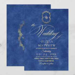 Chic Dusty Blue Wedding  Invitation