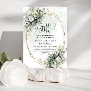 Chic Dusty Green Eucalyptus Vow Renewal Invite