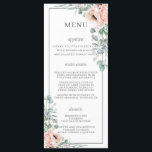Chic Dusty Pink Blush Roses Poppy Floral Wedding Program<br><div class="desc">Designed to co-ordinate with our Cherise wedding collection, this elegant wedding menu features a beautiful watercolor blush floral and silver eucalyptus arrangement. Personalise it easily and quickly, simply press the customise it button to further re-arrange and format the style and placement of the text. Double sided. Coordinating items available at...</div>