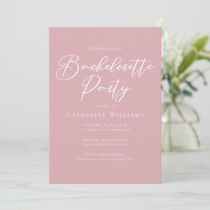 Chic Dusty Rose Pink Bachelorette Party Invitation
