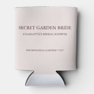 Chic Dusty Rose Secret Garden Bridal Shower Can Cooler