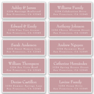 Chic Dusty Rose Wedding Guest Address Labels