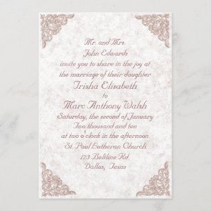 Chic Dusty Rose Wedding Invitation