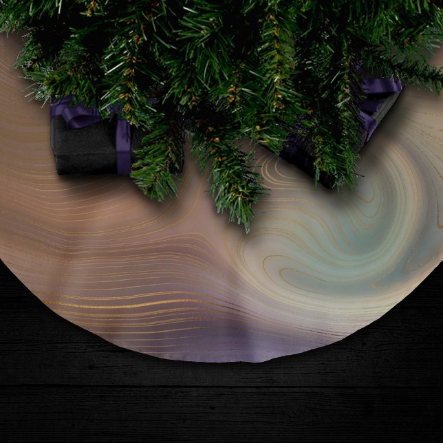 Chic Earthy Strata | Natural Copper Stone Agate Brushed Polyester Tree Skirt (Creator Uploaded)
