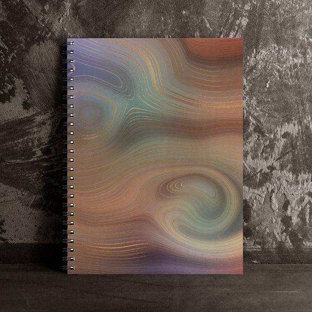 Chic Earthy Strata | Natural Copper Stone Agate Notebook (Creator Uploaded)