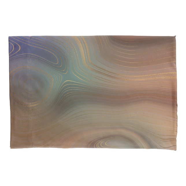 Chic Earthy Strata | Natural Copper Stone Agate Pillowcase (Front)