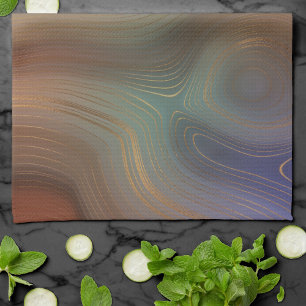 Chic Earthy Strata   Natural Copper Stone Agate Tea Towel