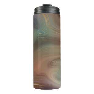 Chic Earthy Strata Natural Copper Stone Agate Thermal Tumbler