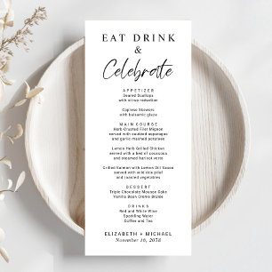 Chic Eat Drink Celebrate Wedding Menu