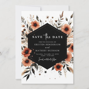 Chic Editable Terracotta Wedding Save The Date