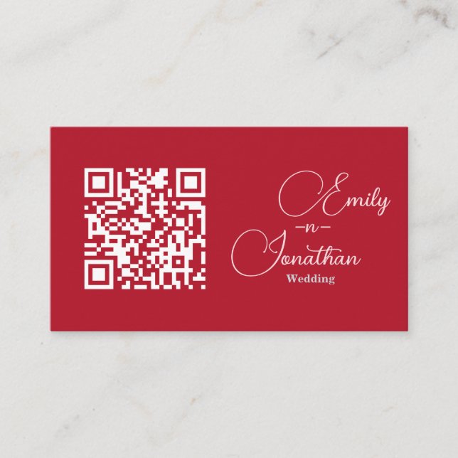 Chic Editorial Deep Red Compact Size Wedding Enclosure Card (Front)