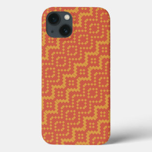 Chic Egyptian Rusty Red and Yellow Tribal Pattern iPhone 13 Case