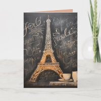 Chic Eiffel Tower Cafe Coffee Paris Birthday