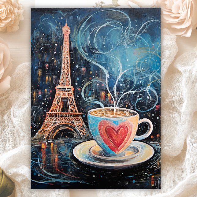Chic Eiffel Tower Cafe Coffee Paris Birthday Card (Creator Uploaded)