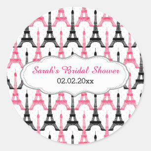 Chic Eiffel tower Pink Personalised stickers