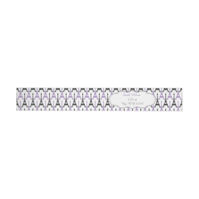Chic Eiffel Tower Purple paris wrap labels (Individual)