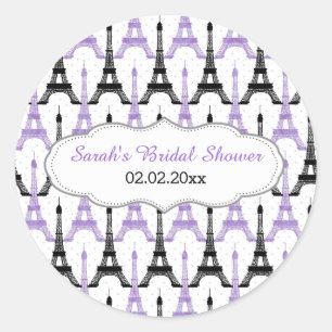 Chic Eiffel tower Purple Personalised stickers