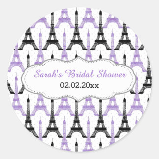 Chic Eiffel tower Purple Personalised stickers