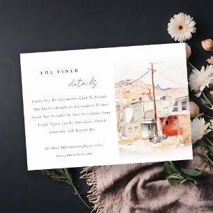 Chic El Paso Texas City Scape Wedding Details Enclosure Card