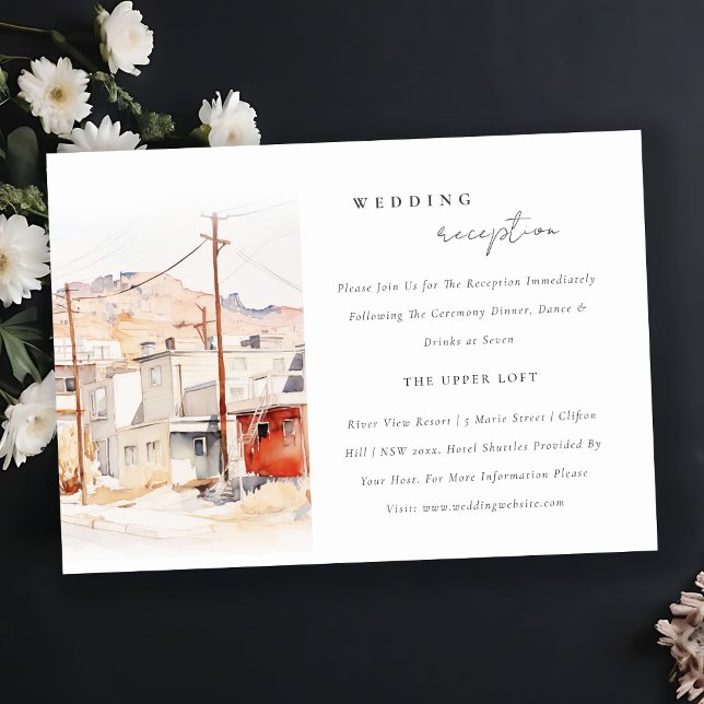 Chic El Paso Texas City Scape Wedding Reception Enclosure Card (Creator Uploaded)