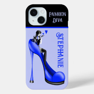 Chic Elegance: Fashionable Lady Blowing a Kiss iPhone 15 Case