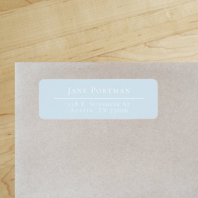 Chic Elegance Light Blue Return Address Label ("Everyday is abundantly beautiful." 
Sincerely Best Wishes from Lucky Design World)