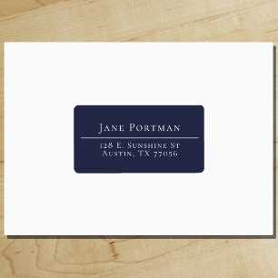 Chic Elegance Midnight Blue Address Label