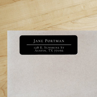 Chic Elegance | Modern | Black | Return Address Label