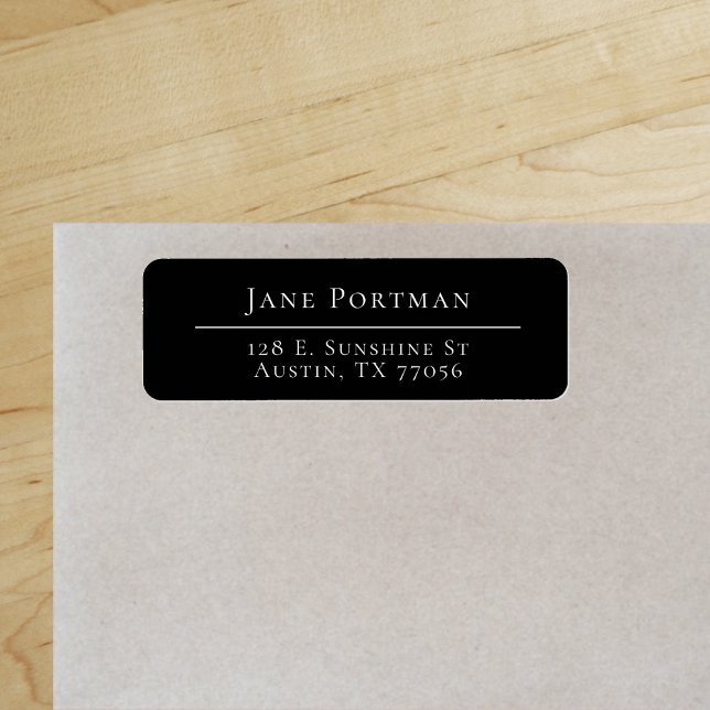 Chic Elegance | Modern | Black | Return Address Label ("Everyday is abundantly beautiful." 
Sincerely Best Wishes from Lucky Design World)