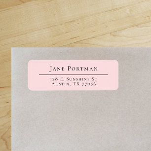 Chic Elegance Modern Blush Pink Return Address Label