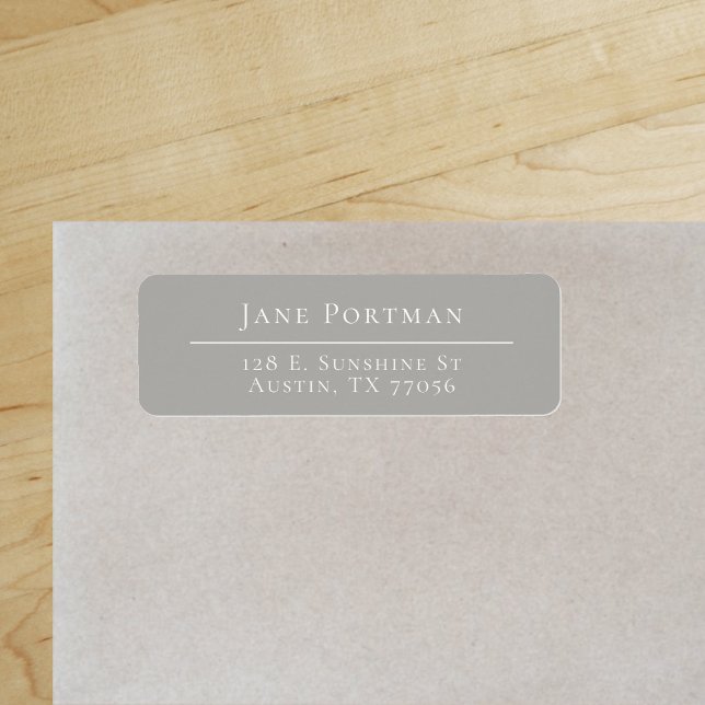 Chic Elegance | Modern | Grey | Return Address Label ("Everyday is abundantly beautiful." 
Sincerely Best Wishes from Lucky Design World)