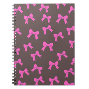 Chic Elegance: Pink Bows on Black Notebook