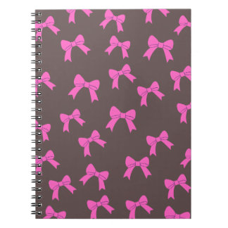 Chic Elegance: Pink Bows on Black Notebook