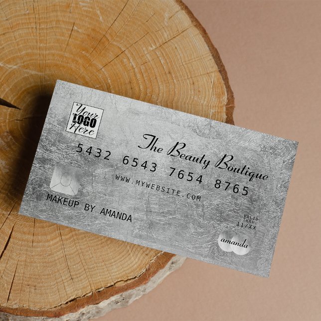 Chic Elegant Black Silver Luxury Credit Card Logo (Chic Elegant Black Silver Luxury Credit Card Logo)