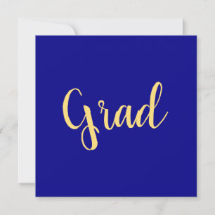 Chic Elegant Blue Golden Yellow Graduation Script