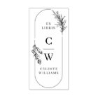 Chic Elegant Botanical Ex Libris Initials Name
