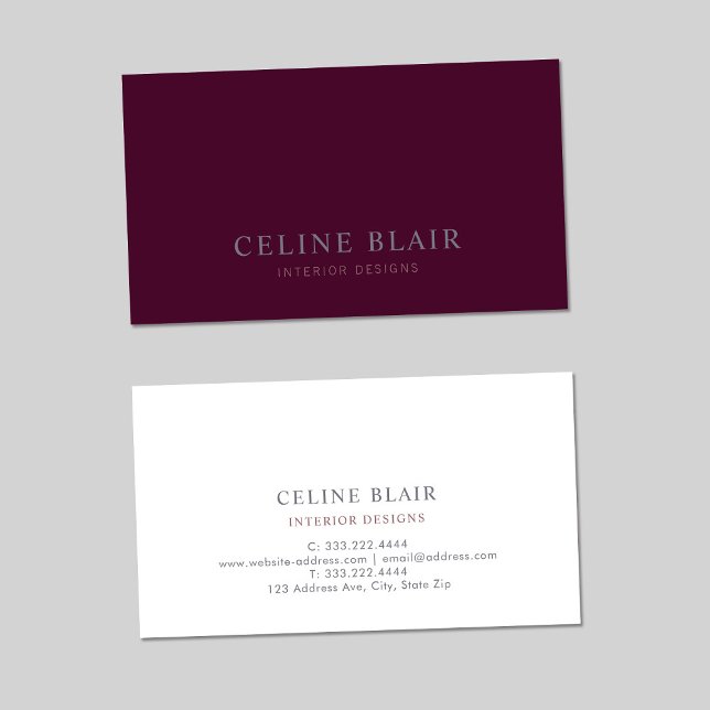 Chic Elegant Burgundy Professional Business Card (Creator Uploaded)