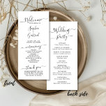 Chic Elegant Calligraphy Script Wedding Ceremony Program<br><div class="desc">Elegant Chic Minimalist wedding program is perfect for a modern minimal wedding. All the wedding ceremony information and the wedding party's name listed on this program. Design featuring black cursive hand lettered typography/calligraphy on a white background, with a simple clean look. Including the name of the bride and groom, the...</div>