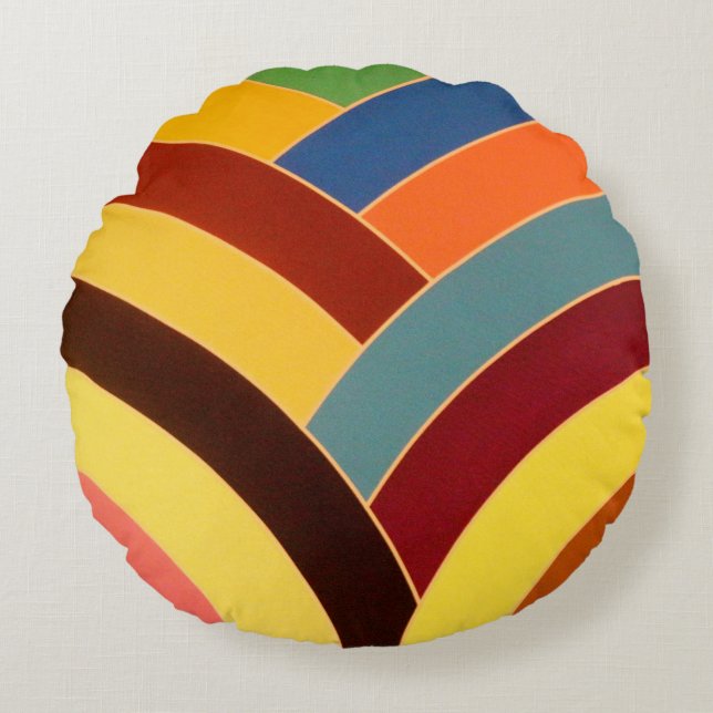 chic elegant contemporary chevron round cushion (Front)