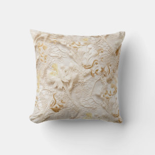 Chic,Elegant Creams & leather flower texture look Cushion