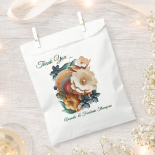 Chic, Elegant Creams & leather flower texture look Favour Bag