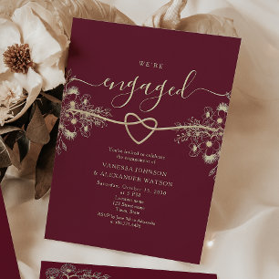 Chic Elegant Engagement Party Invitation