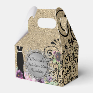 Chic Elegant Fabulous 50th Birthday Favour Box