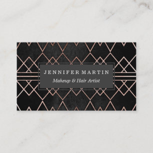 Chic & Elegant Faux Rose Gold Geometric Triangles Business Card
