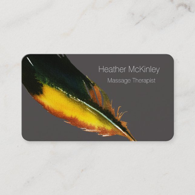 Chic Elegant Feather Business Card (Front)