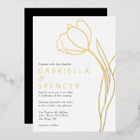 Chic Elegant Floral Tulip Gold Wedding