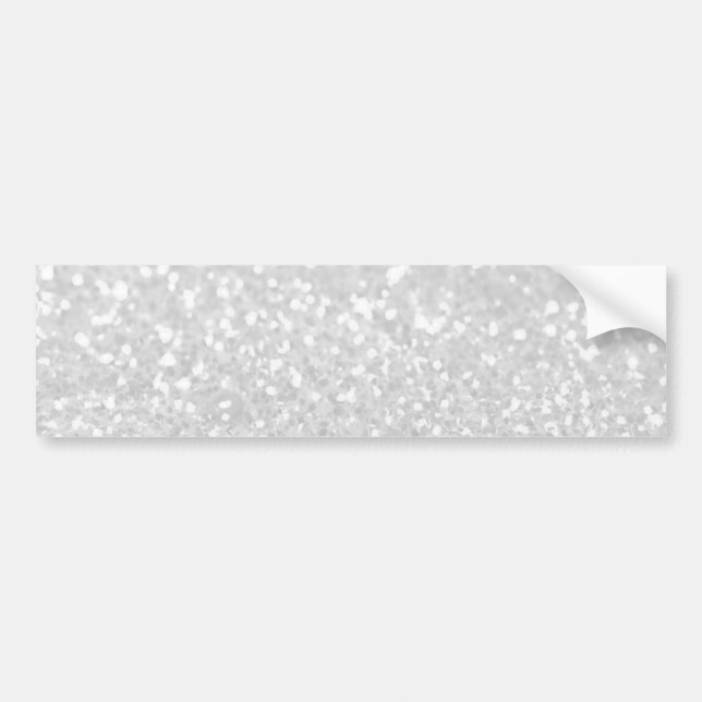 chic elegant glamour White Faux Glitter Bumper Sticker (Front)