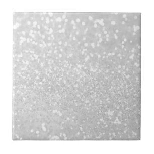 chic elegant glamour White Faux Glitter Tile